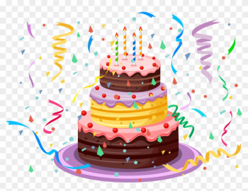 Birthday Cake With Confetti Png Clipart Picture - Happy Birthday Cake Clipart