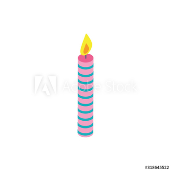birthday celebration candle isometric icon birthday celebration candle isometric icon
