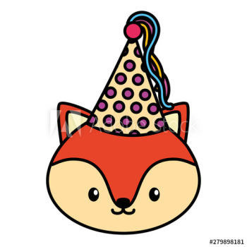 birthday celebration cute fox party hat birthday celebration cute fox party hat