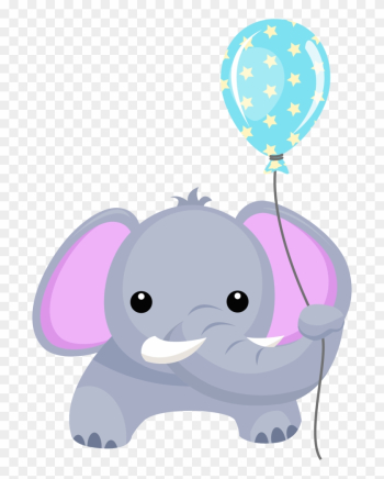 Birthday Clipart Elephant - Elephant Baby With Balloons Png Birthday Clipart Elephant - Elephant Baby With Balloons Png