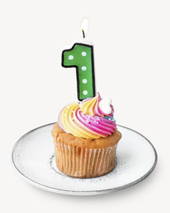 Birthday cupcake, celebration dessert isolated | Free PSD - rawpixel