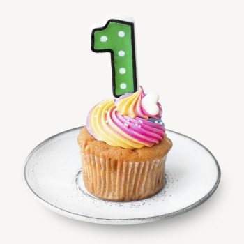 Birthday cupcake, celebration dessert isolated | Free PSD - rawpixel