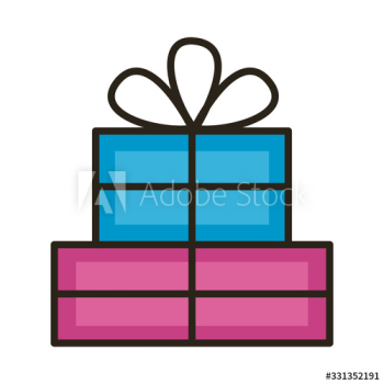birthday gift box line and fill style birthday gift box line and fill style