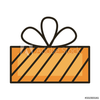 birthday gift box line and fill style birthday gift box line and fill style