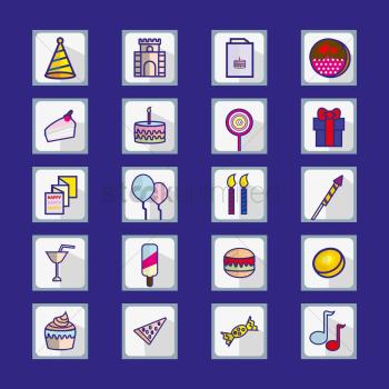 Birthday set icon Birthday set icon