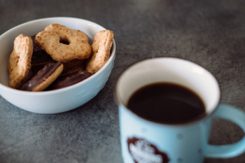 Biscuits and black coffee