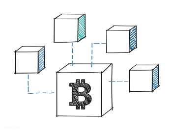 Bitcoin block attached to blockchain illustra.. | Free stock vector - 472101 Bitcoin block attached to blockchain illustra.. | Free stock vector - 472101