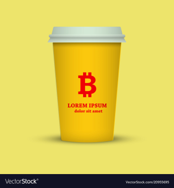 Bitcoin coffee vector image Bitcoin coffee vector image