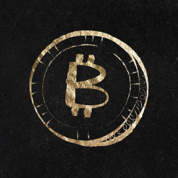 Bitcoin cryptocurrency sticker, gold aesthetic | Free Vector Illustration - rawpixel