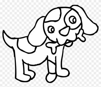 Black & White Clipart Pet - Cartoon Dog To Colour Black & White Clipart Pet - Cartoon Dog To Colour