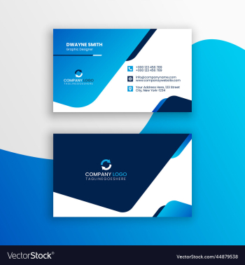 black and blue business card design template