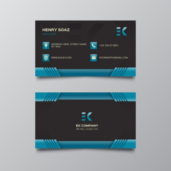 Black and dark blue business card