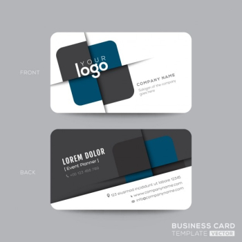 Black and dark blue business card