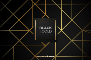 Black and gold background Free Vector