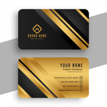 Black and gold business card template Free Vector