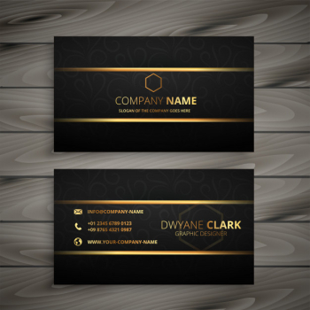 Black and gold premium business card Free Vector