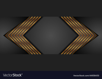 black and golden arrows abstract tech banner