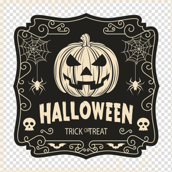 Black and gray Halloween poster, Halloween costume Trick-or-treating T-shirt, Hand-painted background Halloween transparent background PNG clipart