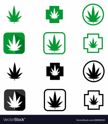 black and green cbd and hemp logo icon