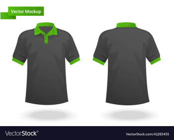 black and green polo shirt mockup design