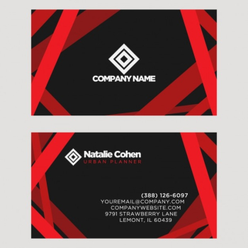 Black and red business card