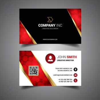 Black and red business card