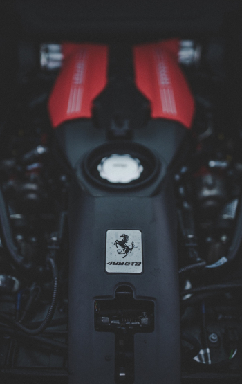 Black and Red Ferrari Engine Black and Red Ferrari Engine
