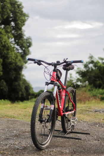 Black and Red Full-suspension Mountain Bike Black and Red Full-suspension Mountain Bike