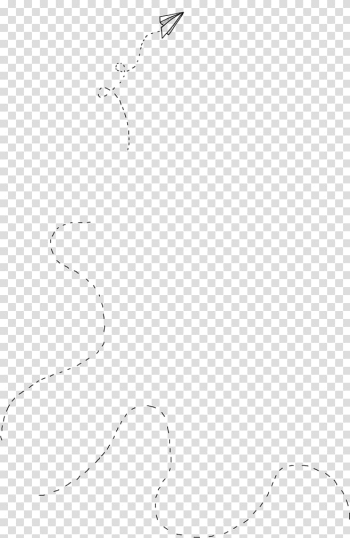 Black and white Angle Point Pattern, Paper airplane painted dotted line transparent background PNG clipart