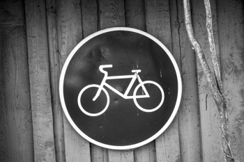 Black and White Bicycle Road Sign Black and White Bicycle Road Sign
