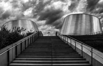 Black and White Cement Stair Photography Black and White Cement Stair Photography