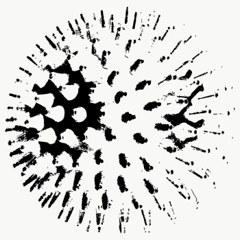 Black and white coronavirus cell under microscope design element | Free  transparent png - 2319158