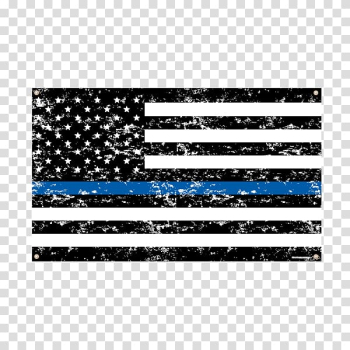 Black and white flag painting, The Thin Red Line Thin Blue Line Flag of the United States Decal, usa flag grung transparent background PNG clipart