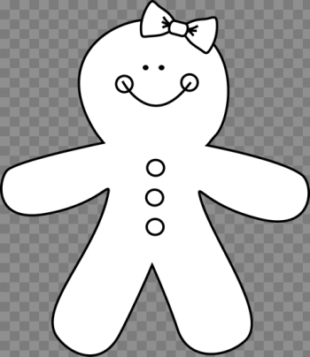 Black and White Gingerbread Girl Clip Art - Black and White ...