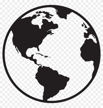 Black And White Globe Clipart - Black And White Globe Clipart