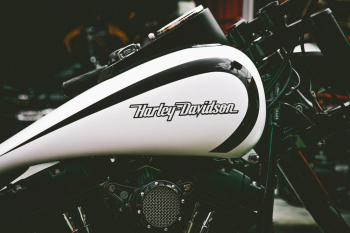 Black and White Harley Davidson Motorbike Black and White Harley Davidson Motorbike