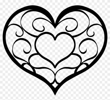 Black And White Heart Clip Art - Clip Art