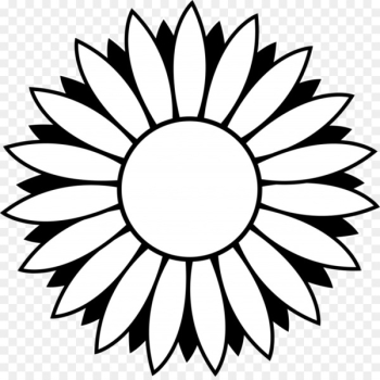 Black and white Line art Free content Clip art - Black Sunflower Cliparts 