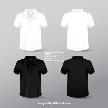 Black and white male polo shirt templante Black and white male polo shirt templante