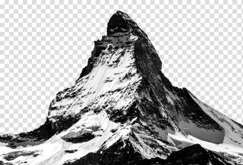 Black and white Mountain, snow mountain transparent background PNG ...