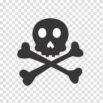 Black and white skull illustration, silhouette skull symbol line, Skull crossbones transparent background PNG clipart