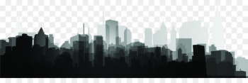 Black and white Skyline Silhouette Skyscraper - City Silhouette 