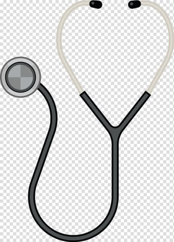 Black and white stethoscope illustration, Listen heart device equipment transparent background PNG clipart