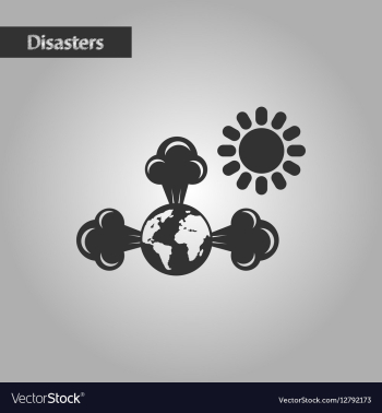 Black and white style earth greenhouse effect vector image Black and white style earth greenhouse effect vector image