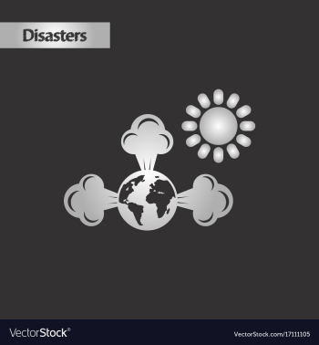 Black and white style earth greenhouse effect vector image Black and white style earth greenhouse effect vector image