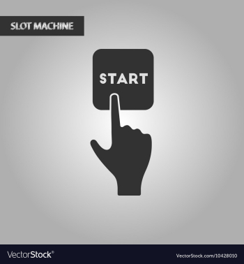Black and white style hand button start vector image Black and white style hand button start vector image