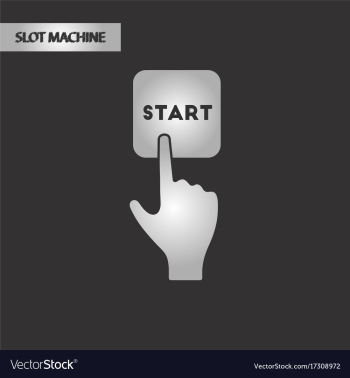 Black and white style hand button start vector image Black and white style hand button start vector image