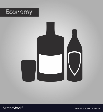 Black and white style icon alcohol bottles vector image