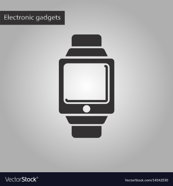 Black and white style icon digital watch vector image Black and white style icon digital watch vector image
