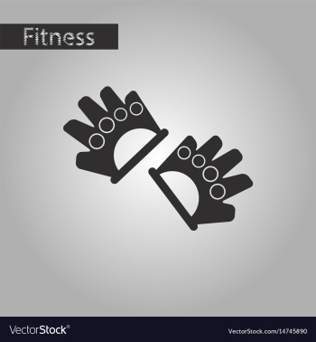 Black and white style icon gloves for the gym vector image Black and white style icon gloves for the gym vector image